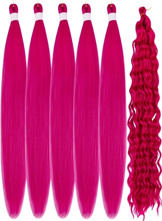 Leticia Magenta Braiding Hair Pre stretched for Boho Braids Boho Braiding Hair with Boho Curls - Image 3